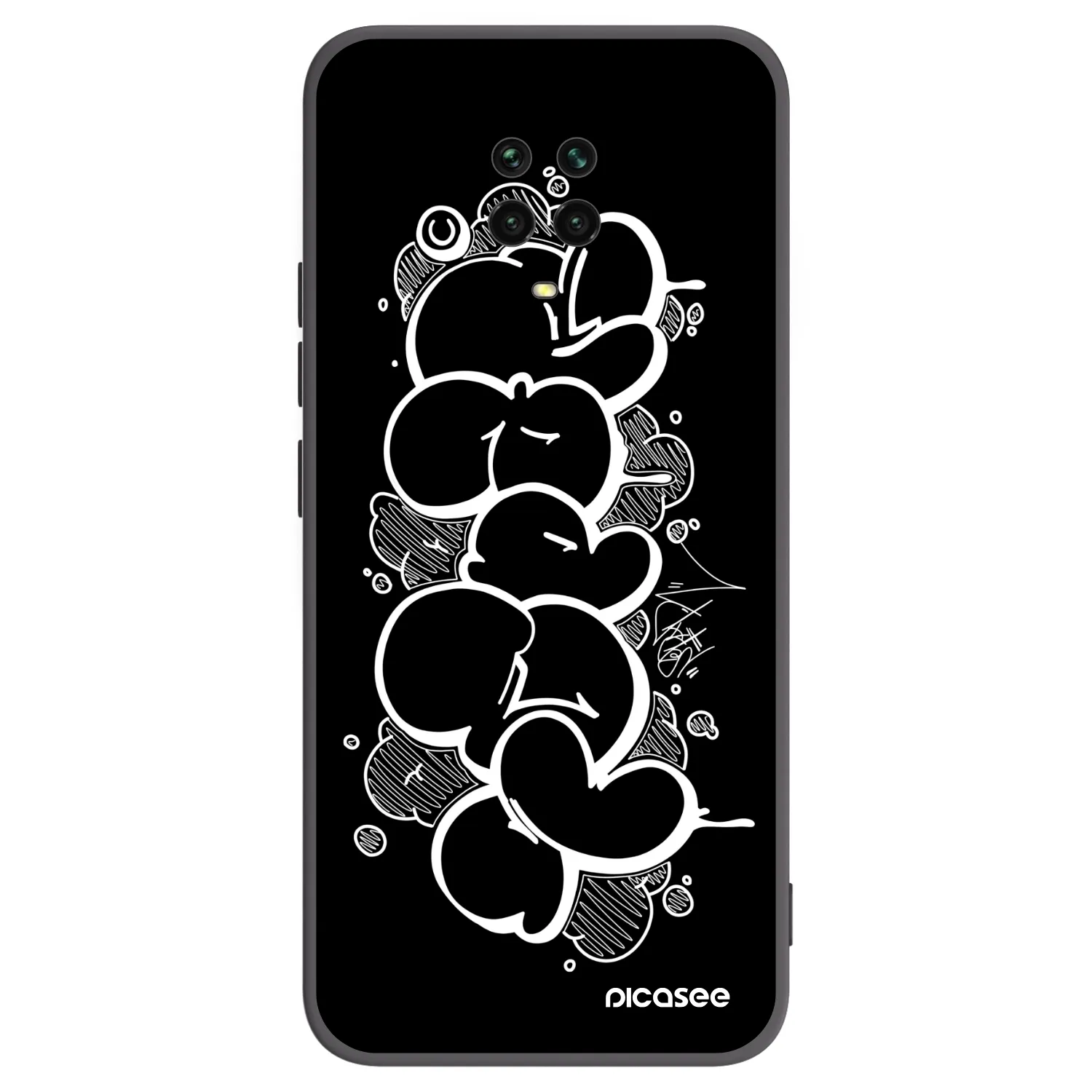 Picasee silikonový černý obal pro Xiaomi Redmi Note 9 Pro - Throw UP