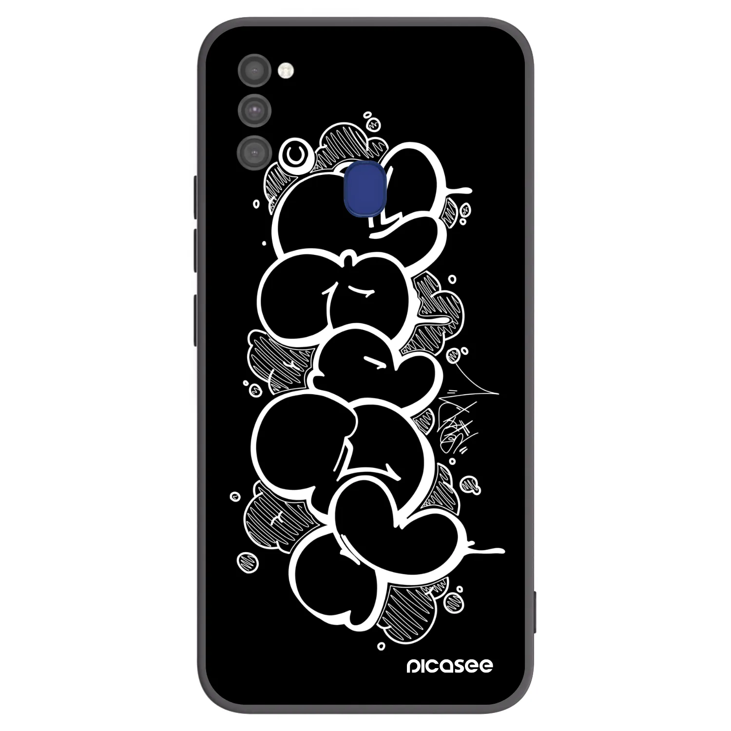 Picasee silikonový černý obal pro Samsung Galaxy M21 M215F - Throw UP
