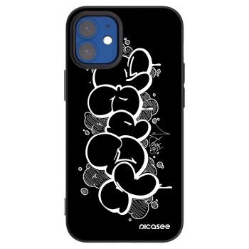 Picasee silikonový černý obal pro Apple iPhone 12 mini - Throw UP