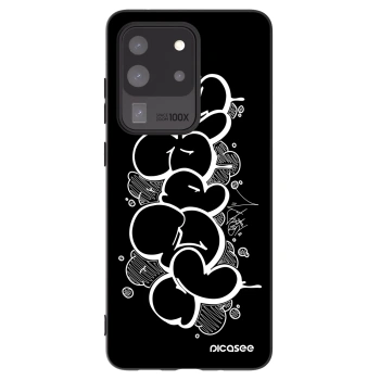 Picasee silikonový černý obal pro Samsung Galaxy S20 Ultra 5G G988F - Throw UP