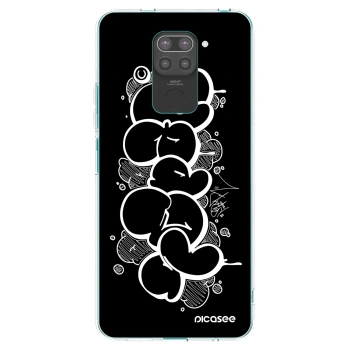 Picasee silikonový černý obal pro Xiaomi Redmi Note 9 - Throw UP