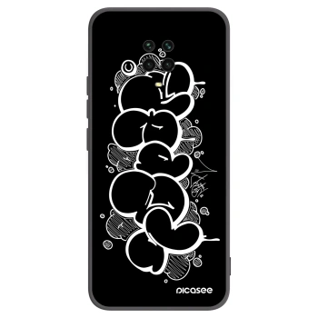 Picasee silikonový černý obal pro Xiaomi Redmi Note 9S - Throw UP