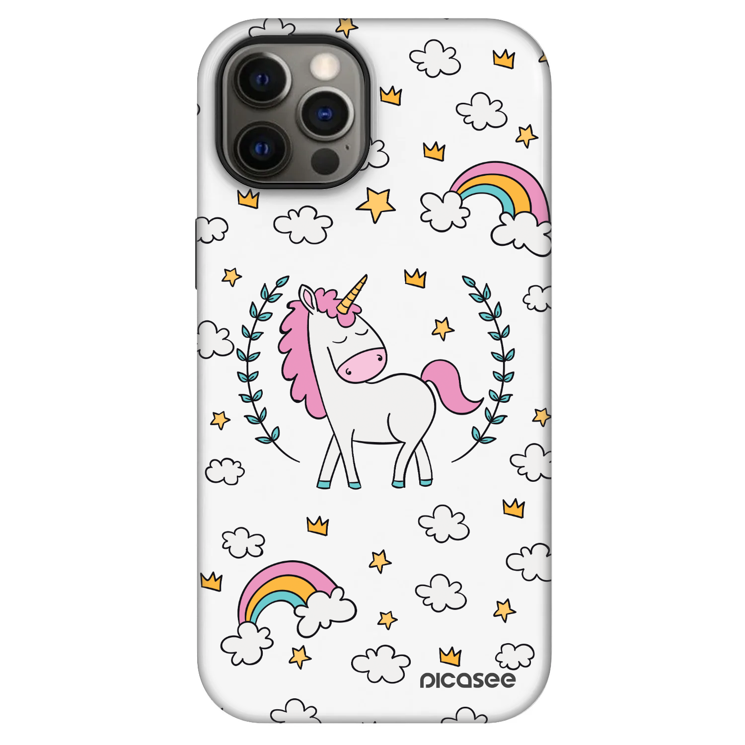 Picasee Fashion Case MagSafe Apple iPhone 12 Pro - Unicorn hvězdné nebe
