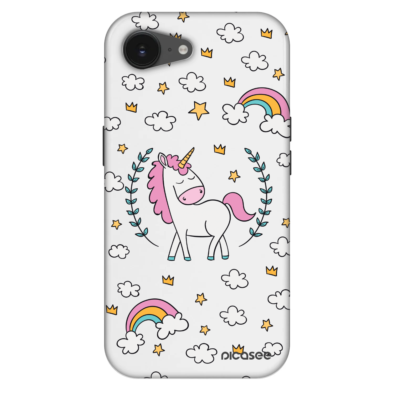Picasee Fashion Case MagSafe Apple iPhone 16e - Unicorn hvězdné nebe