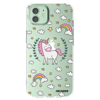 Picasee silikonový průhledný obal pro Apple iPhone 12 - Unicorn hvězdné nebe