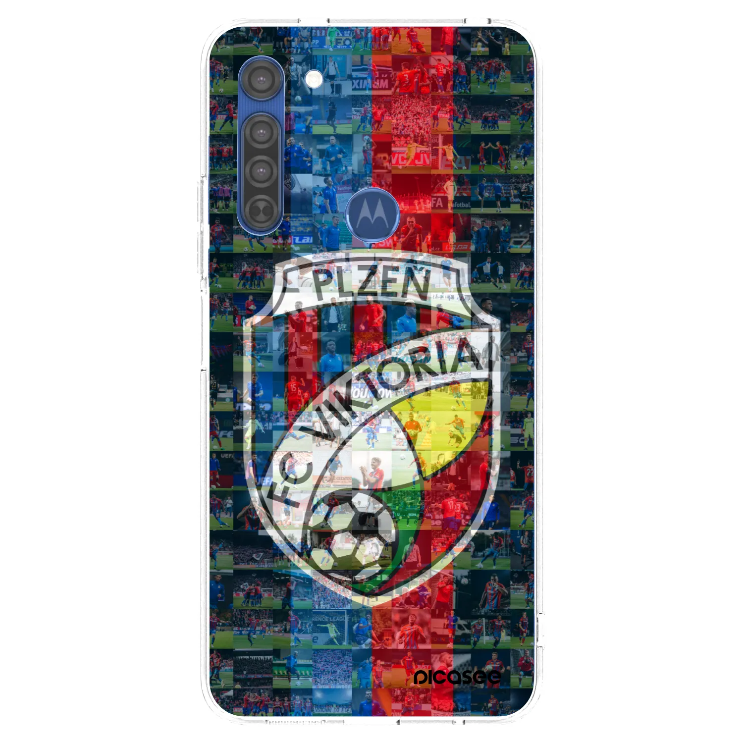 Picasee silikonový průhledný obal pro Motorola Moto G8 - FC Viktoria Plzeň A