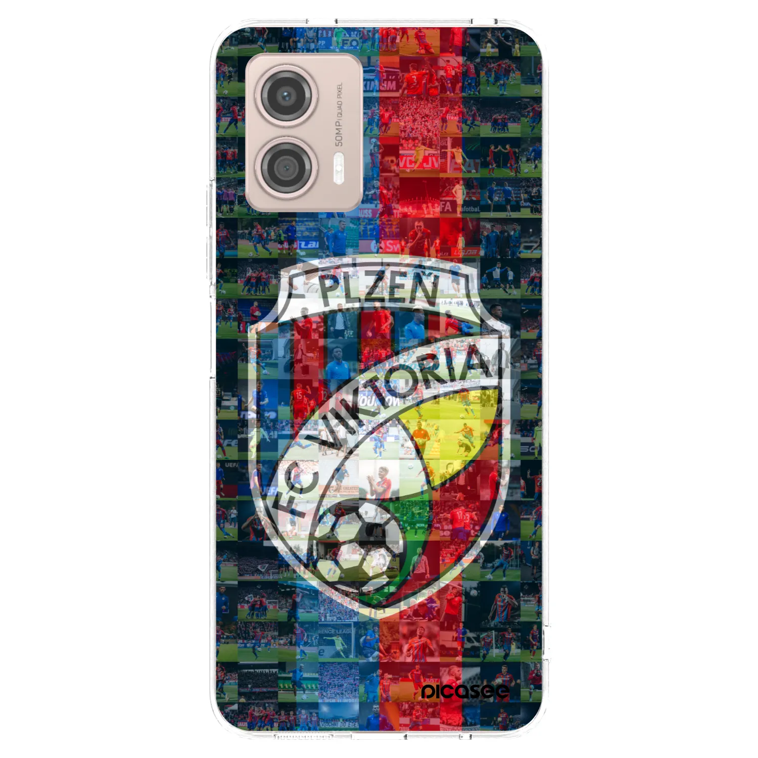 Picasee silikonový průhledný obal pro Motorola Moto G53 5G - FC Viktoria Plzeň A