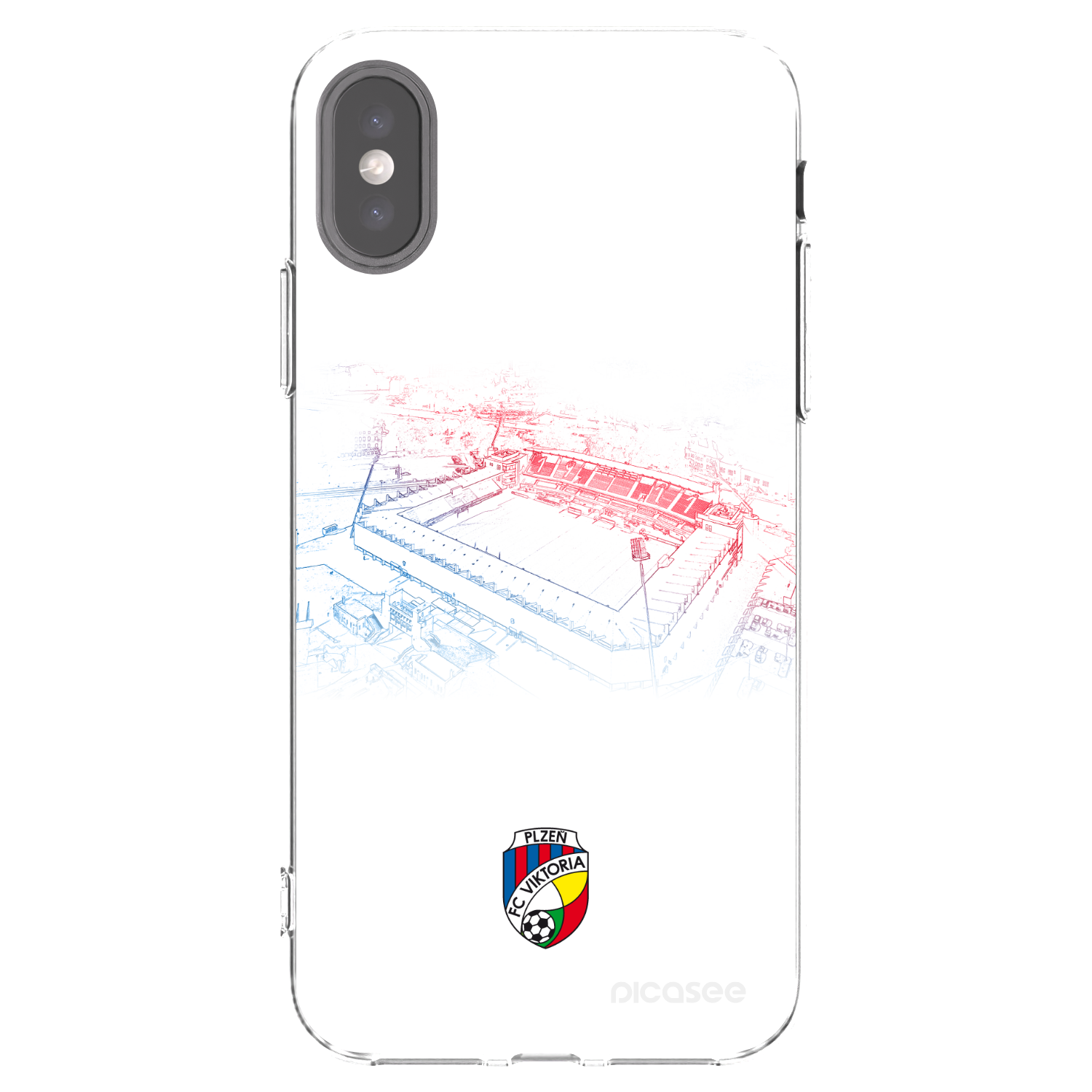 Picasee silikonový průhledný obal pro Apple iPhone X/XS - FC Viktoria Plzeň C