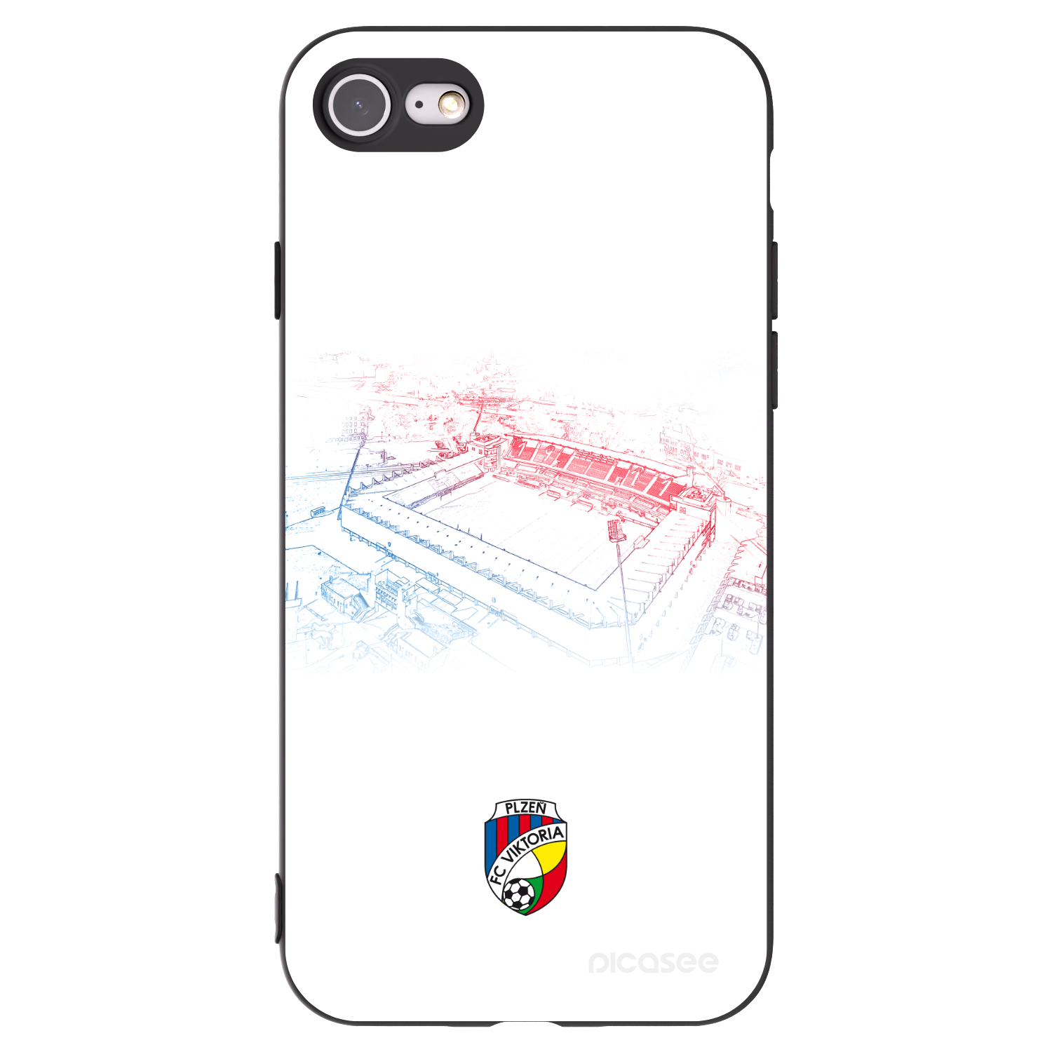 Picasee silikonový černý obal pro Apple iPhone 8 - FC Viktoria Plzeň C