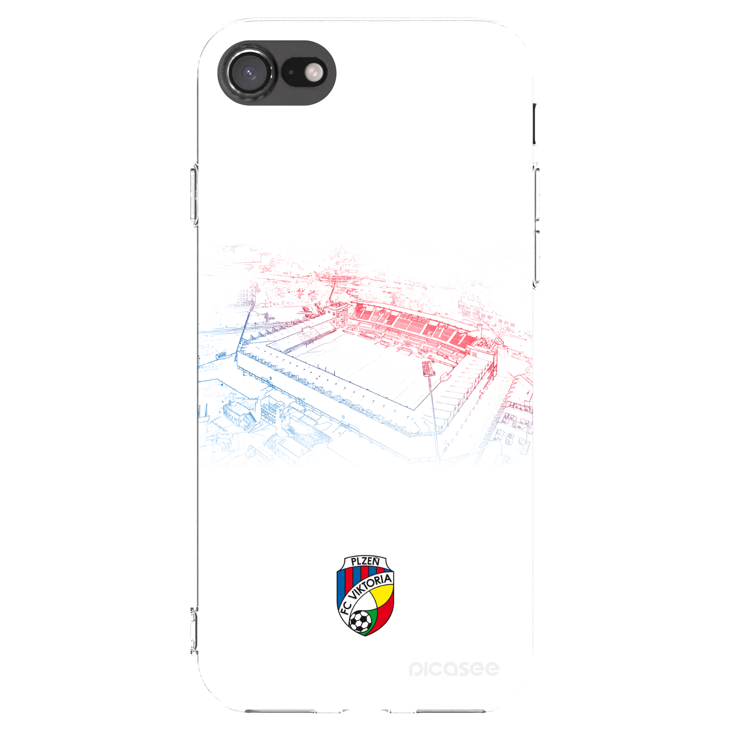 Picasee silikonový průhledný obal pro Apple iPhone 8 - FC Viktoria Plzeň C