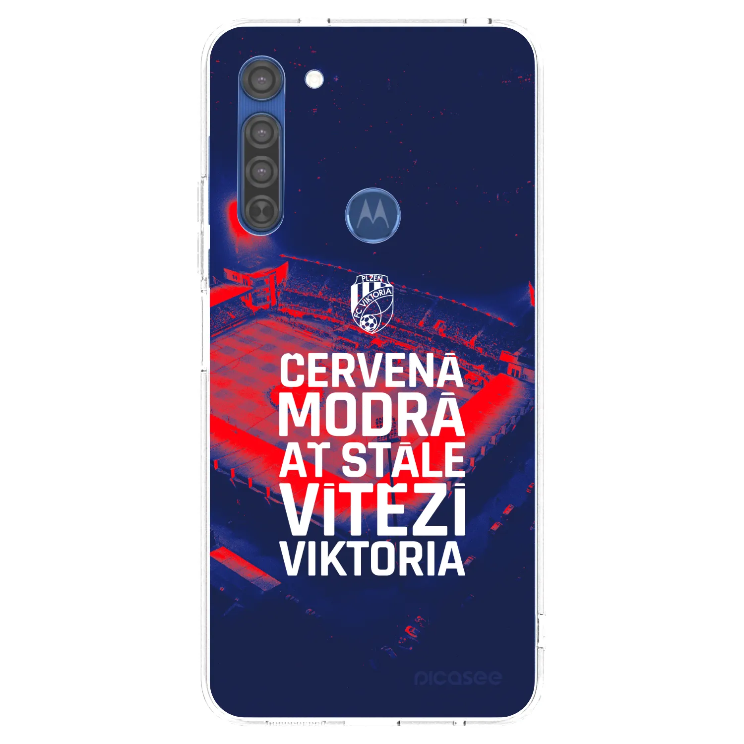 Picasee silikonový průhledný obal pro Motorola Moto G8 - FC Viktoria Plzeň E