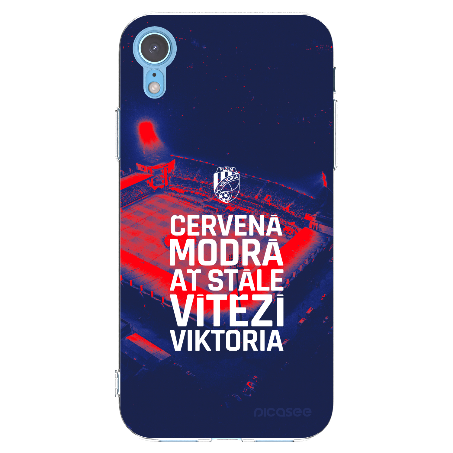 Picasee silikonový průhledný obal pro Apple iPhone XR - FC Viktoria Plzeň E