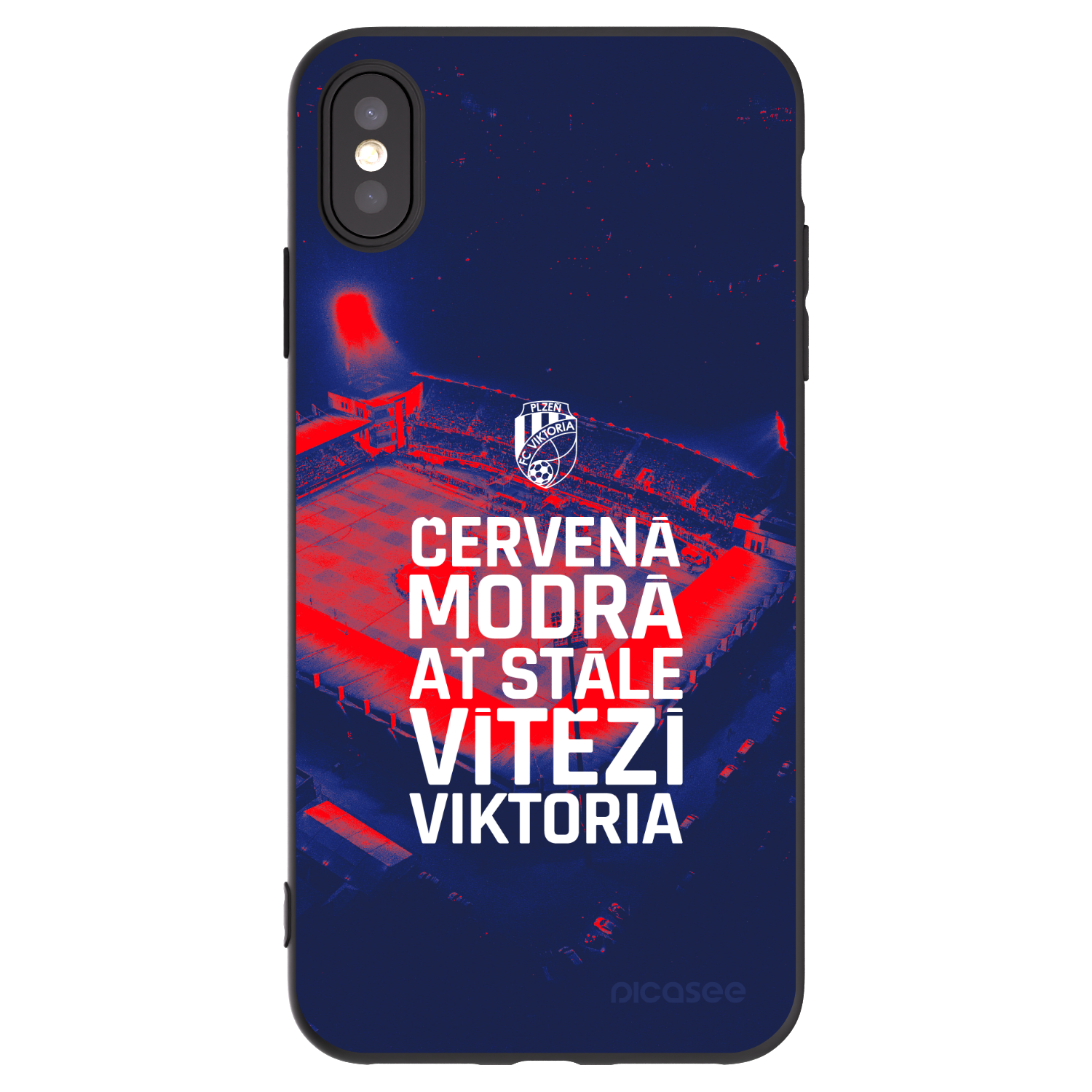 Picasee silikonový černý obal pro Apple iPhone XS Max - FC Viktoria Plzeň E
