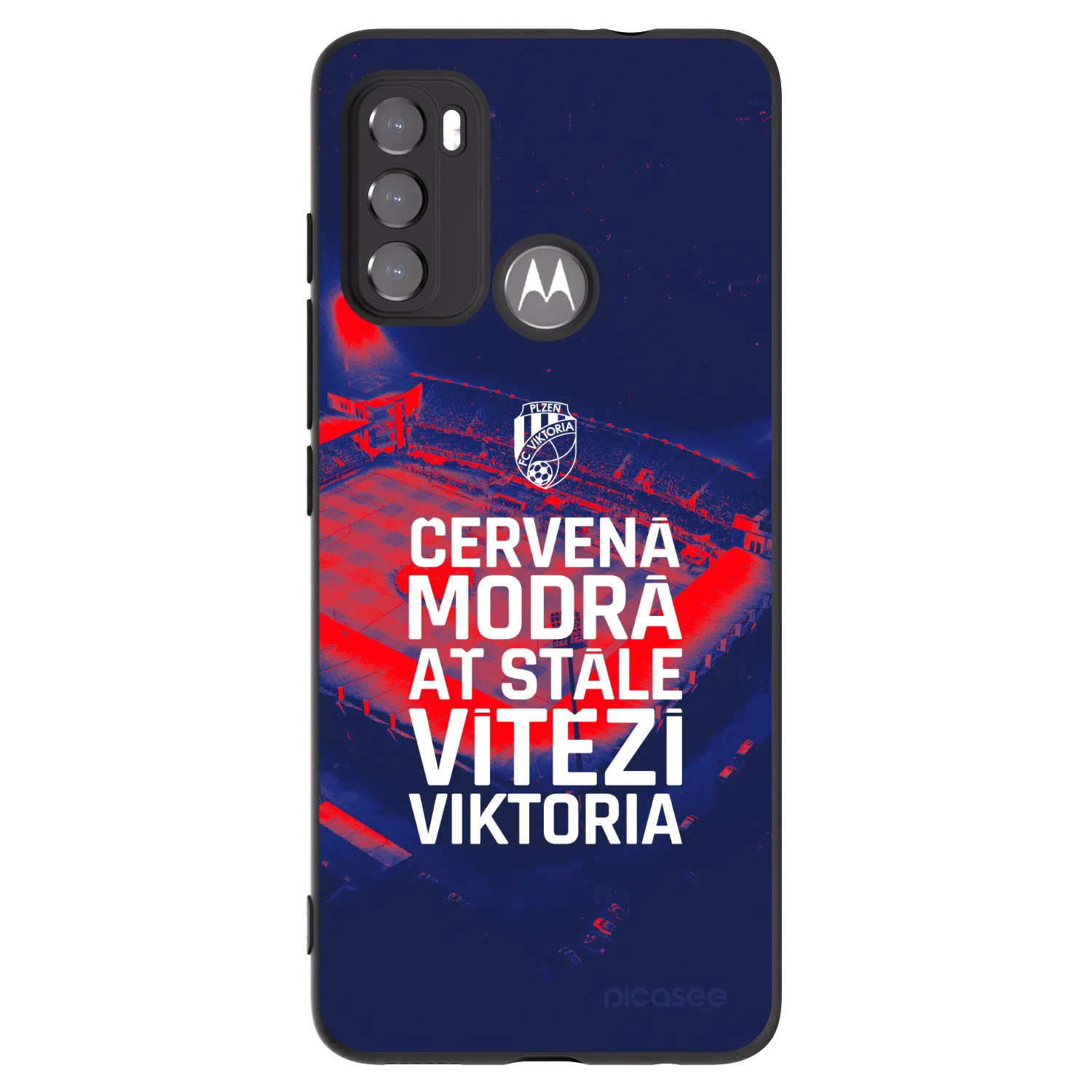 Picasee silikonový černý obal pro Motorola Moto G60 - FC Viktoria Plzeň E
