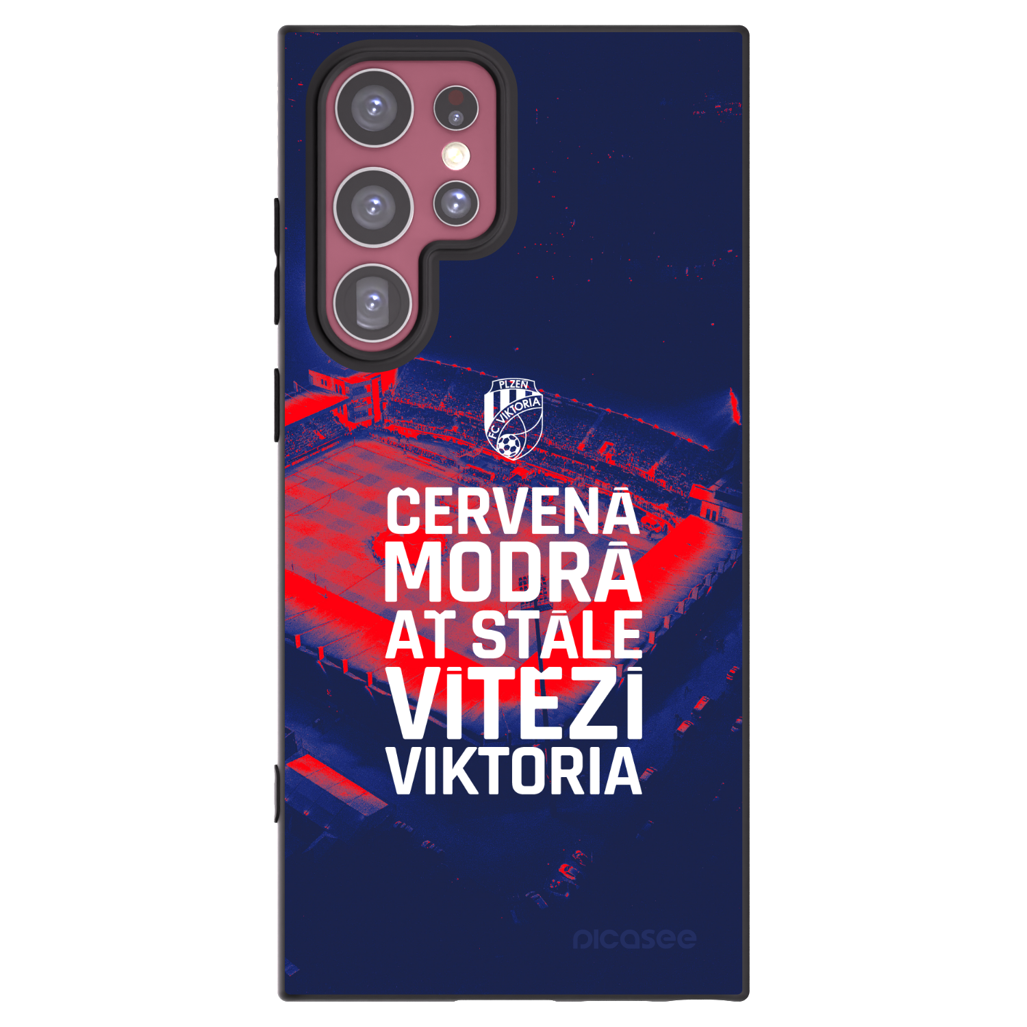 Picasee silikonový černý obal pro Samsung Galaxy S22 Ultra 5G - FC Viktoria Plzeň E