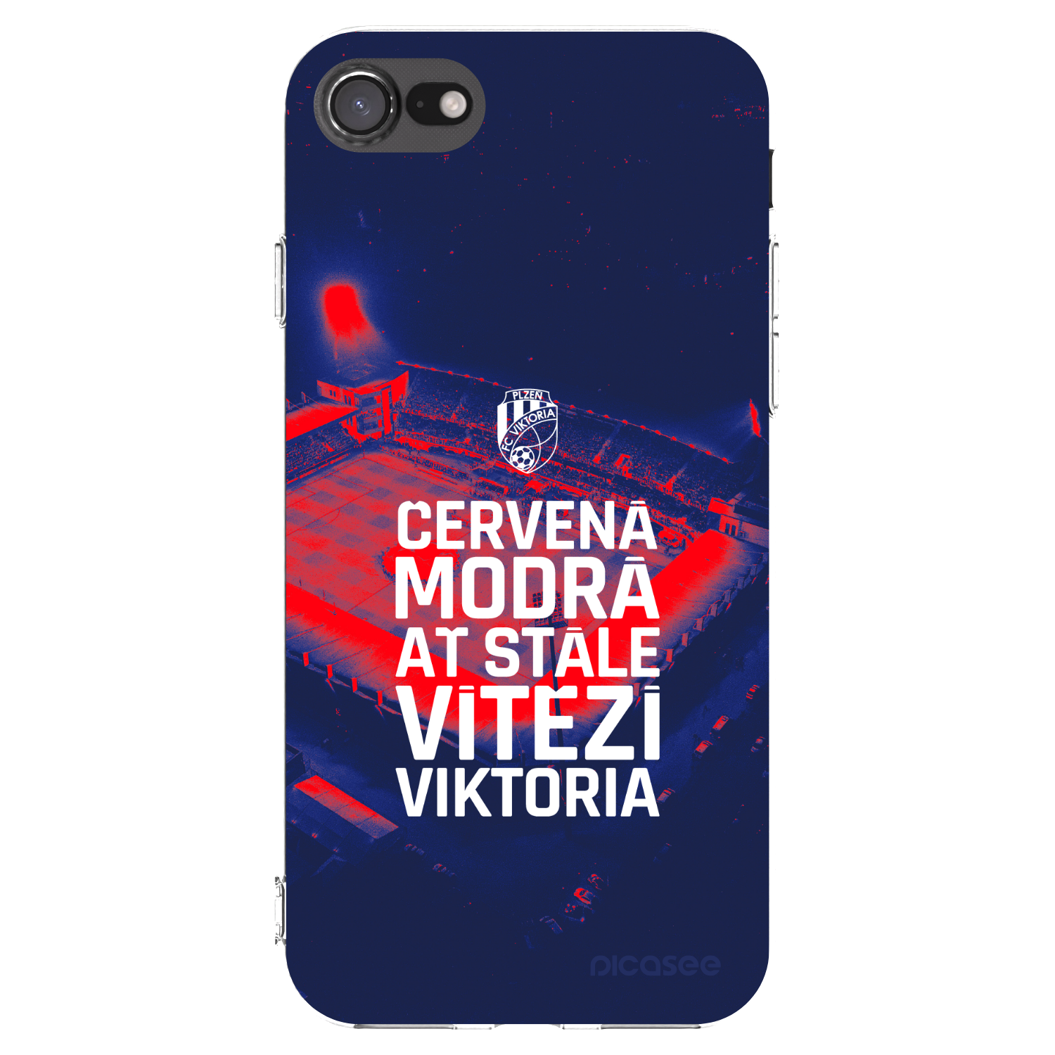 Picasee silikonový průhledný obal pro Apple iPhone 8 - FC Viktoria Plzeň E