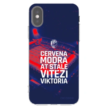 Picasee silikonový průhledný obal pro Apple iPhone X/XS - FC Viktoria Plzeň E