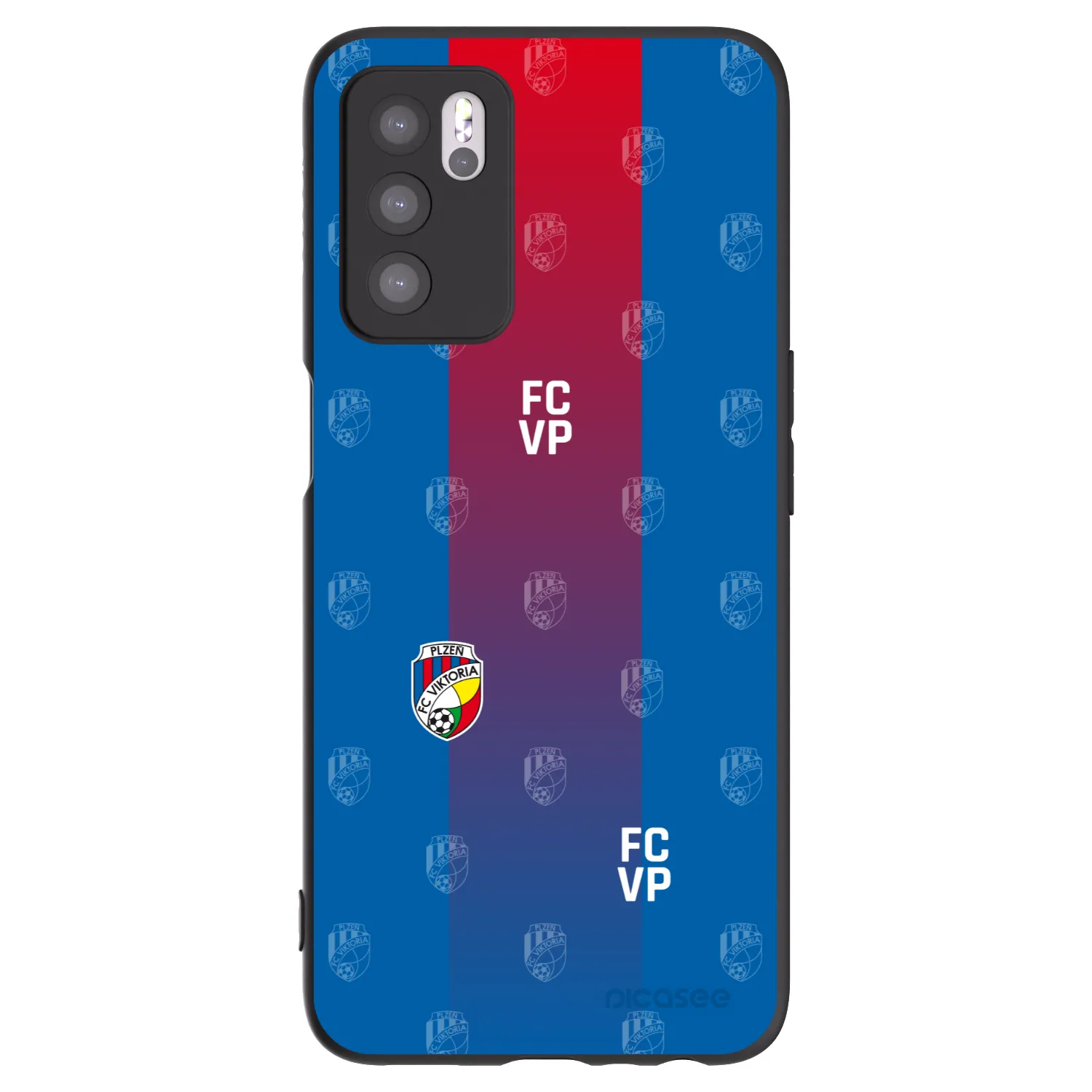 Picasee silikonový černý obal pro OPPO A16s - FC Viktoria Plzeň F