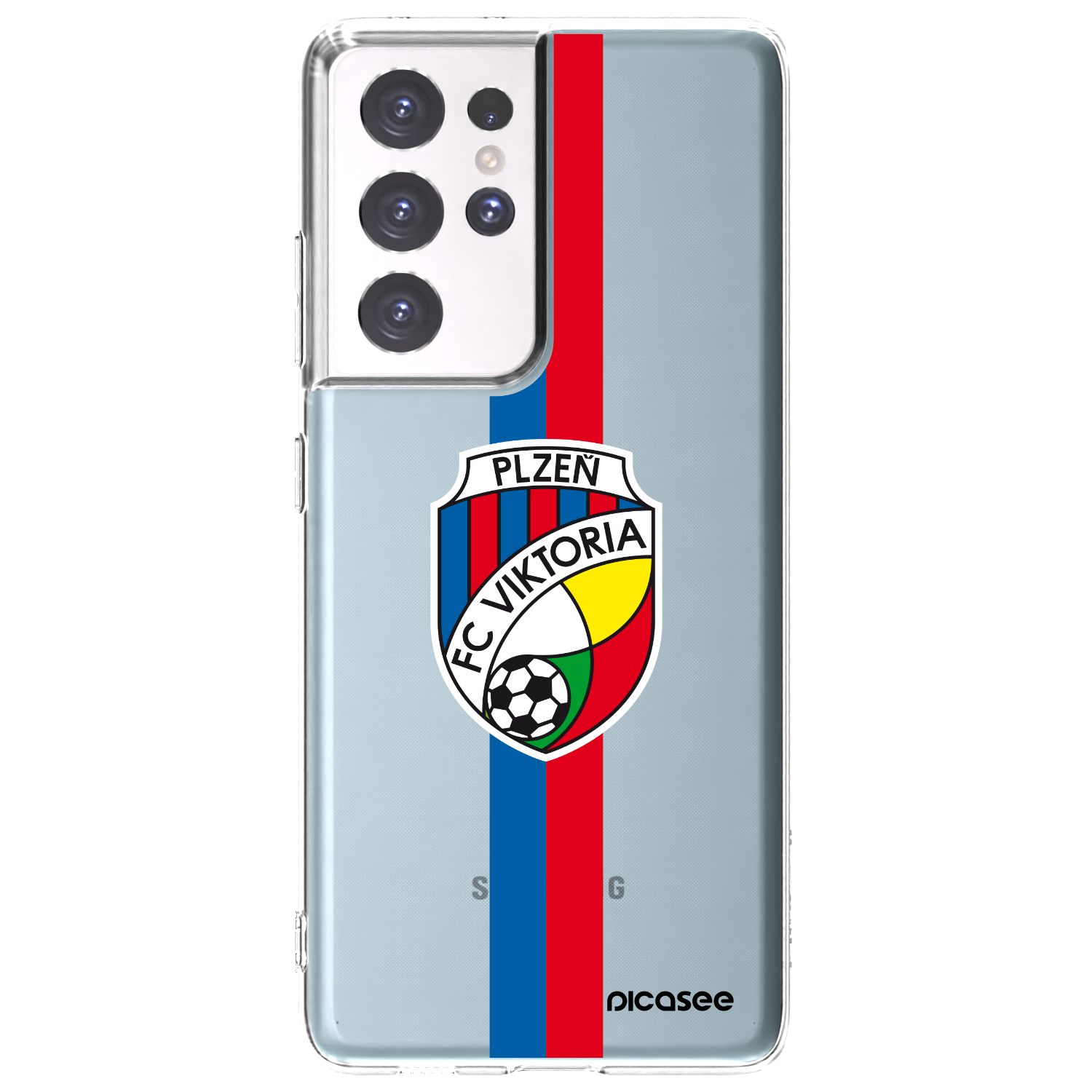 Picasee silikonový průhledný obal pro Samsung Galaxy S21 Ultra 5G G998B - FC Viktoria Plzeň H