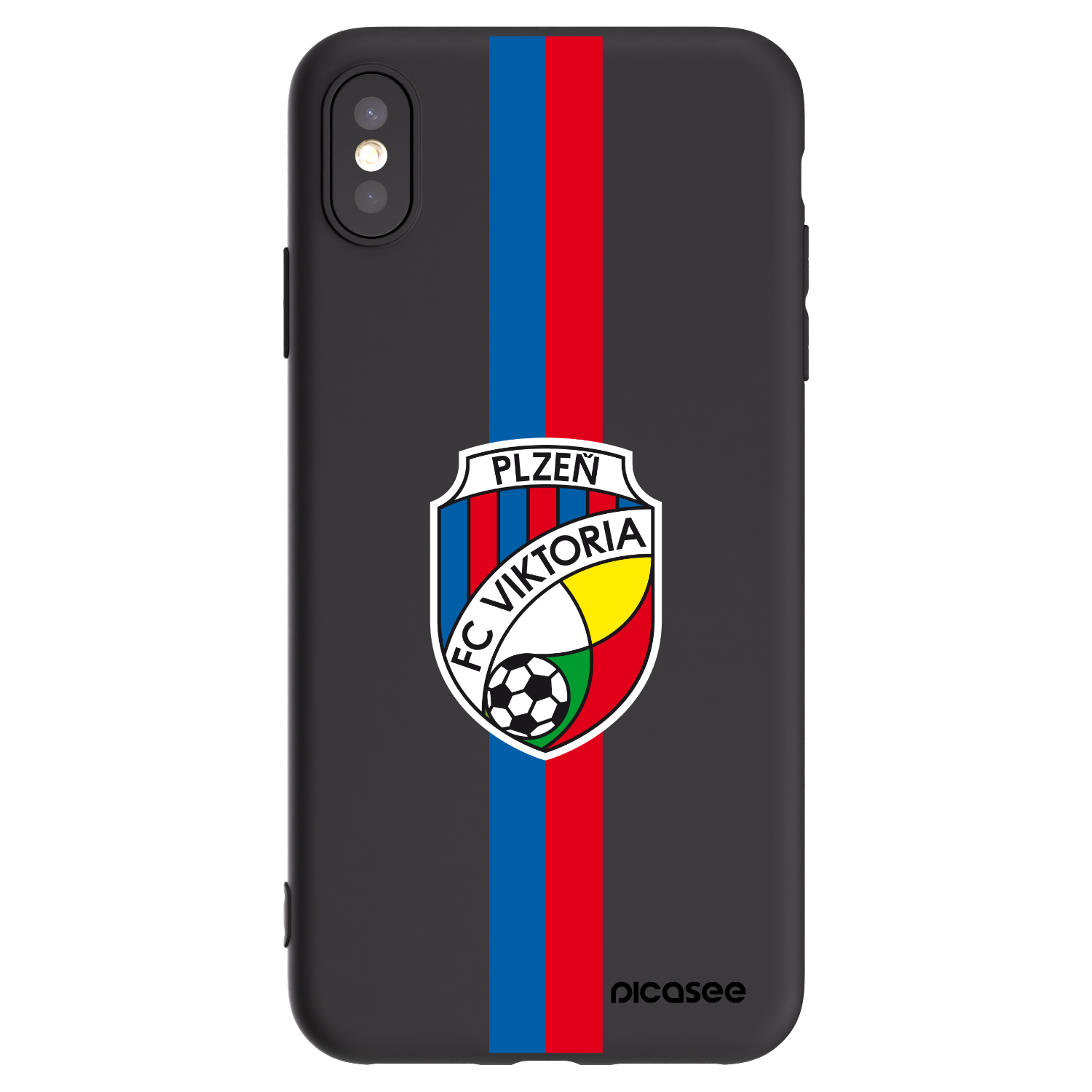 Picasee silikonový černý obal pro Apple iPhone XS Max - FC Viktoria Plzeň H