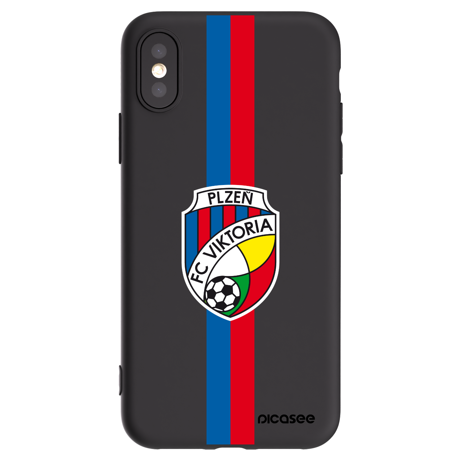 Picasee silikonový černý obal pro Apple iPhone X/XS - FC Viktoria Plzeň H