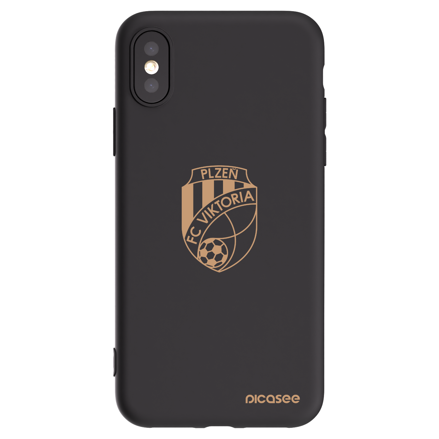 Picasee silikonový černý obal pro Apple iPhone X/XS - FC Viktoria Plzeň I
