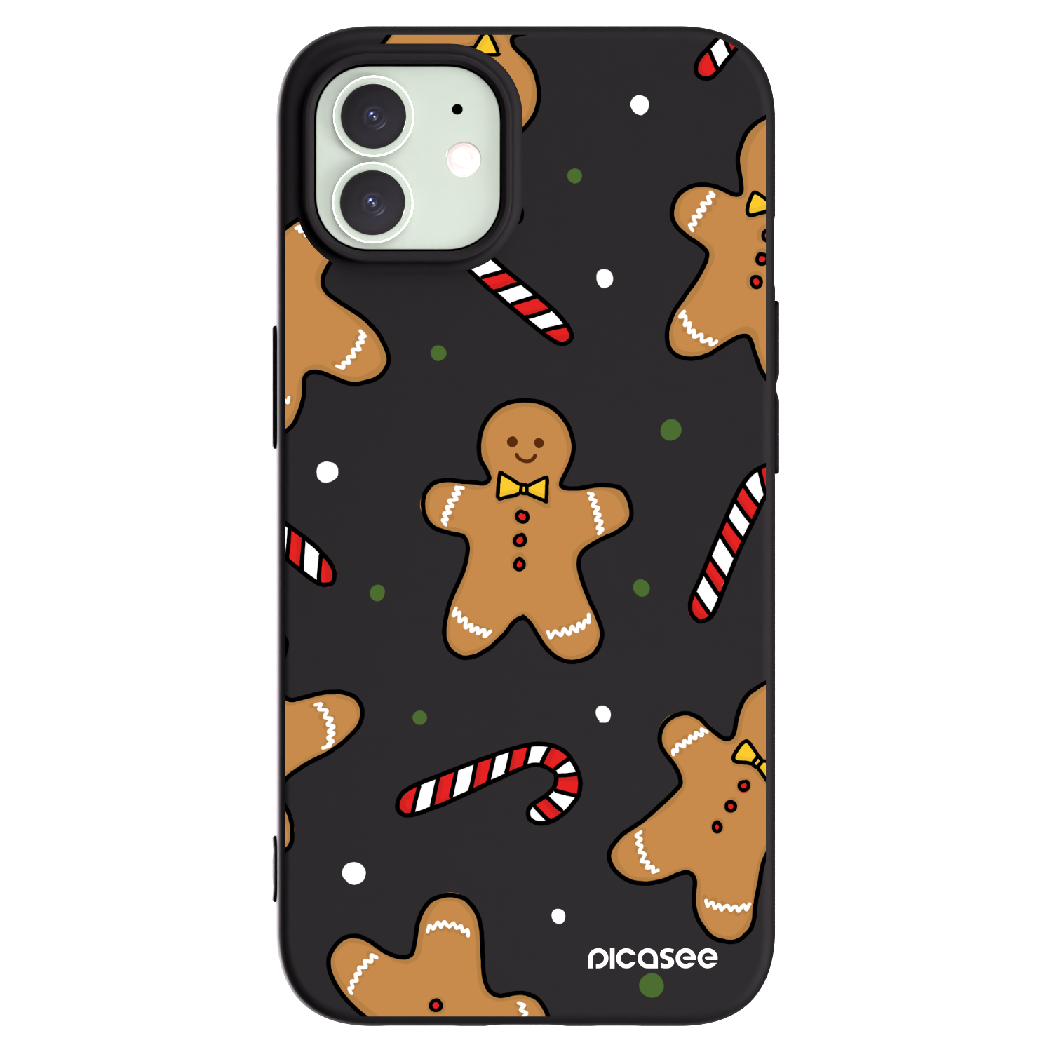 Picasee silikonový černý obal pro Apple iPhone 12 - Gingerbread