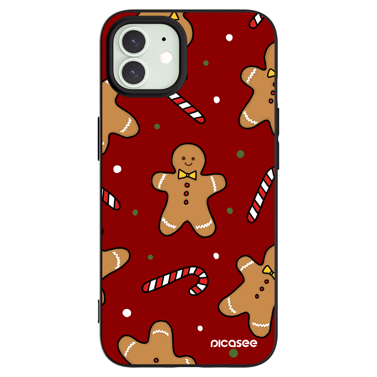 Picasee silikonový černý obal pro Apple iPhone 12 - Gingerbread 2