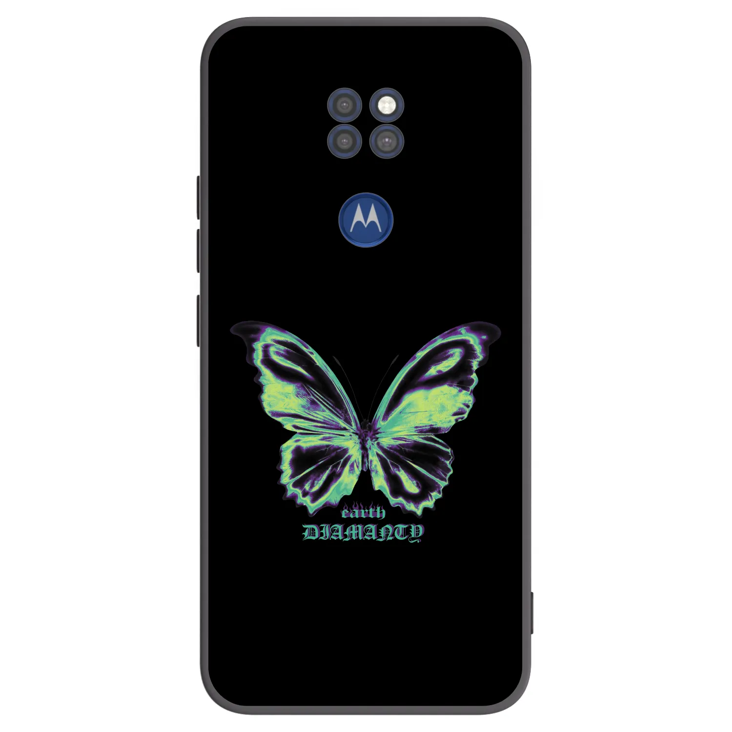 Picasee silikonový černý obal pro Motorola Moto G9 Play - Diamanty Blue