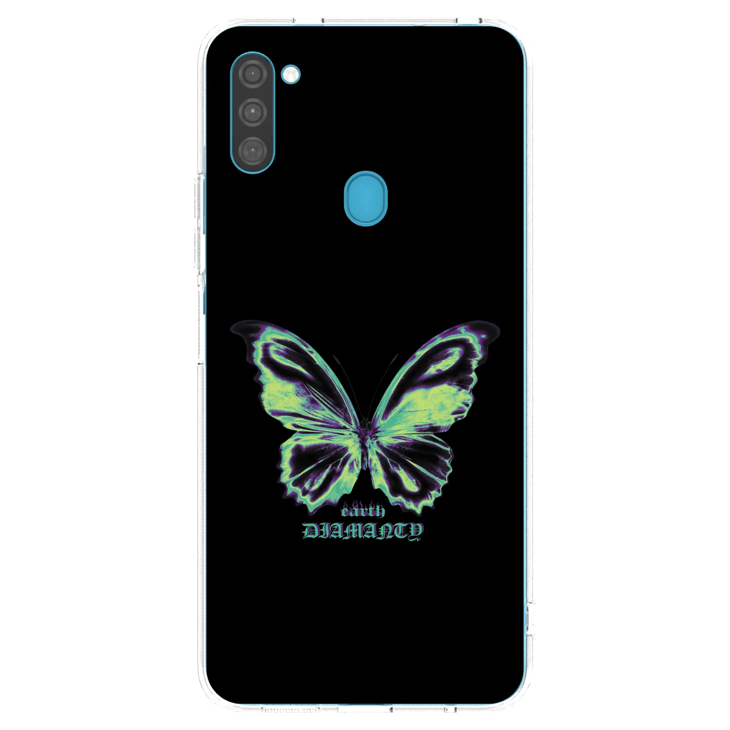 Picasee silikonový průhledný obal pro Samsung Galaxy M11 - Diamanty Blue