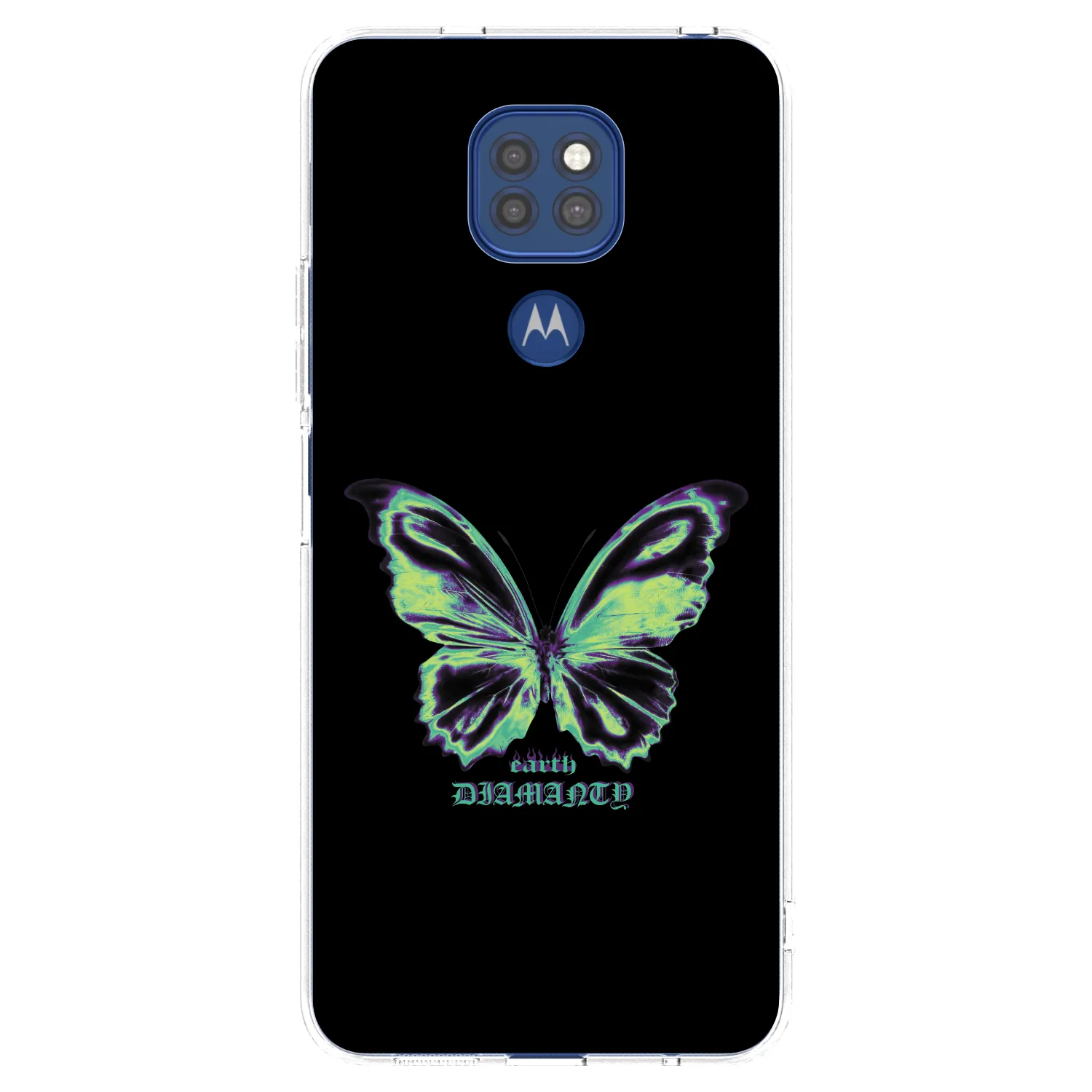 Picasee silikonový průhledný obal pro Motorola Moto G9 Play - Diamanty Blue