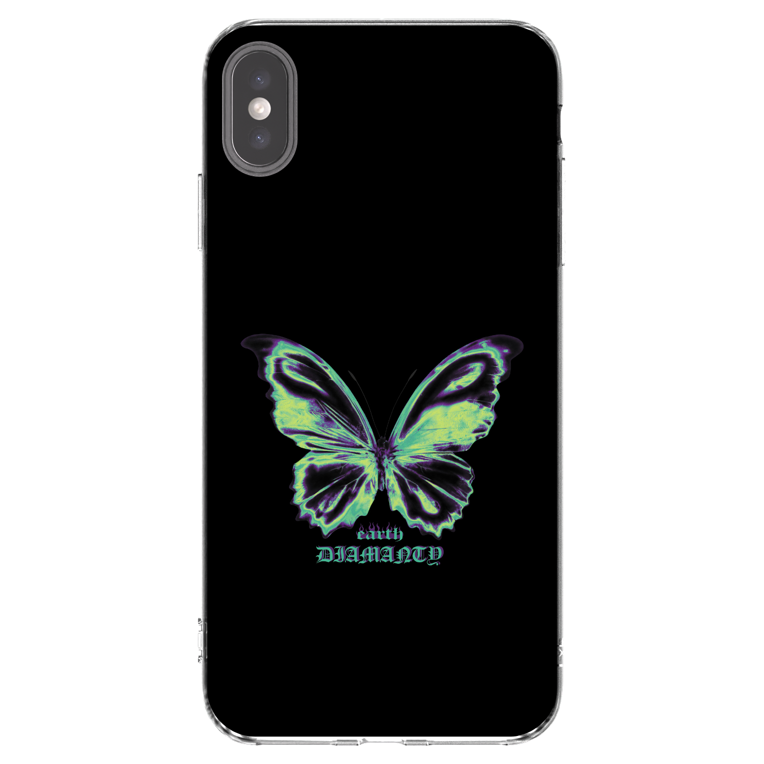 Picasee silikonový průhledný obal pro Apple iPhone XS Max - Diamanty Blue