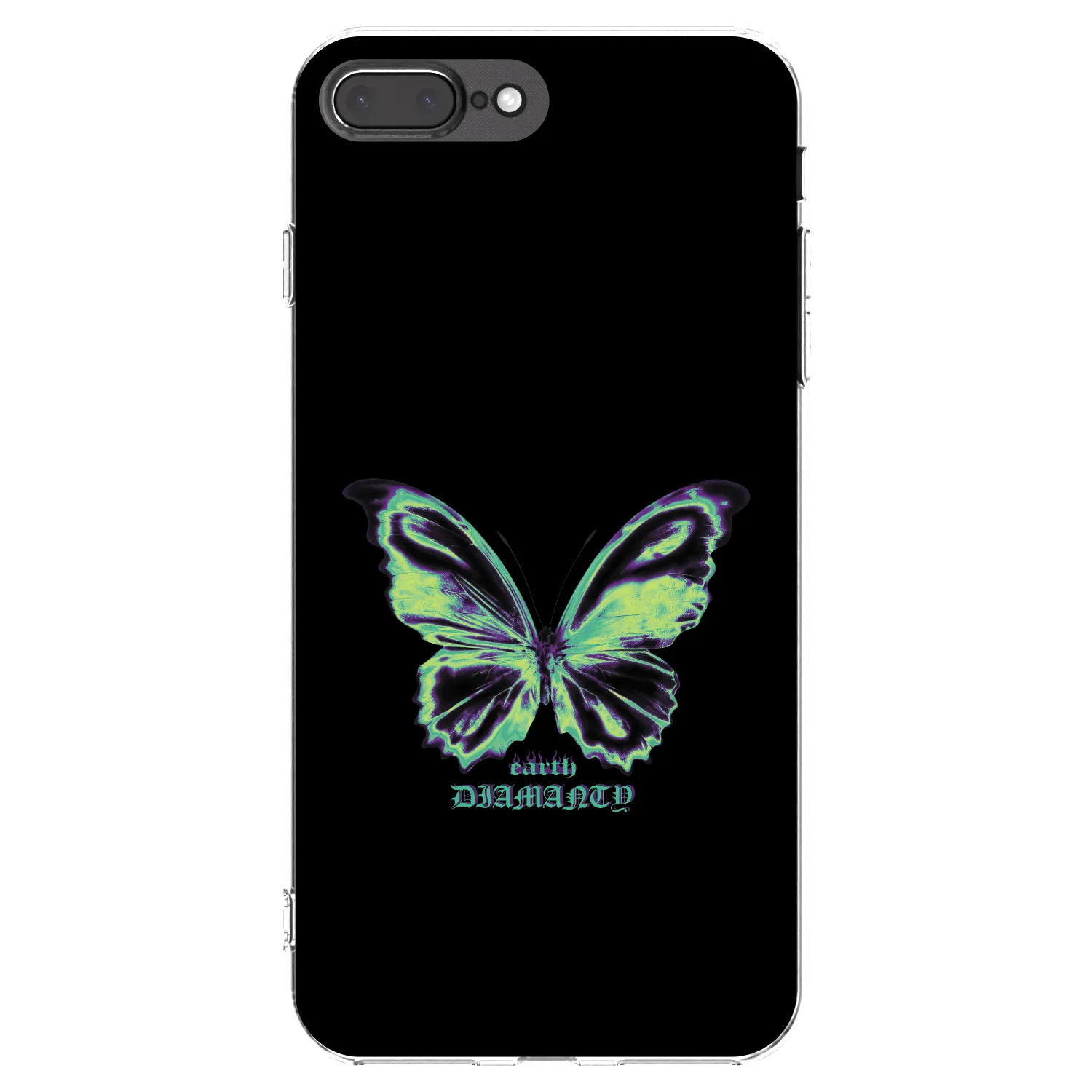Picasee silikonový průhledný obal pro Apple iPhone 7 Plus - Diamanty Blue