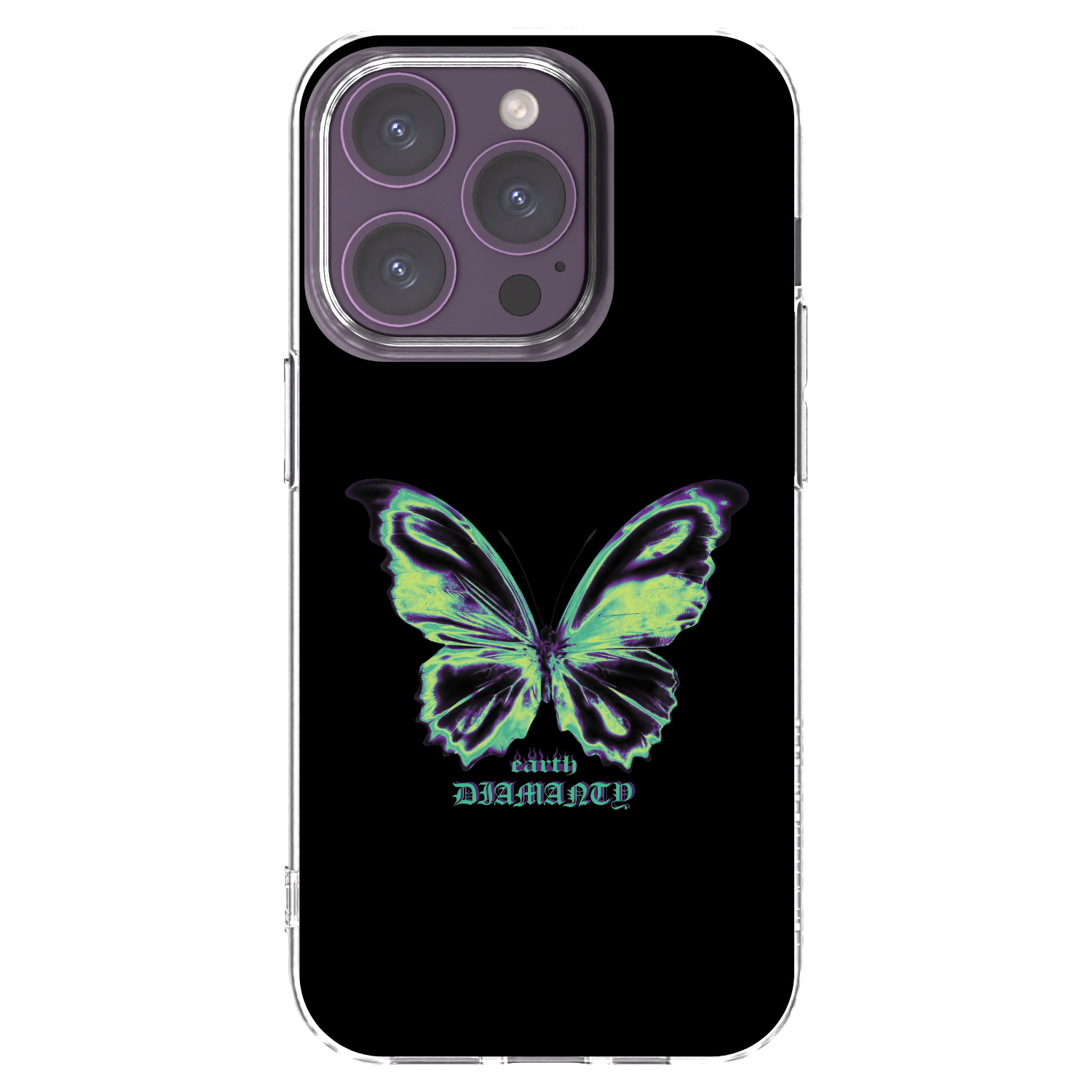 Picasee silikonový průhledný obal pro Apple iPhone 14 Pro - Diamanty Blue