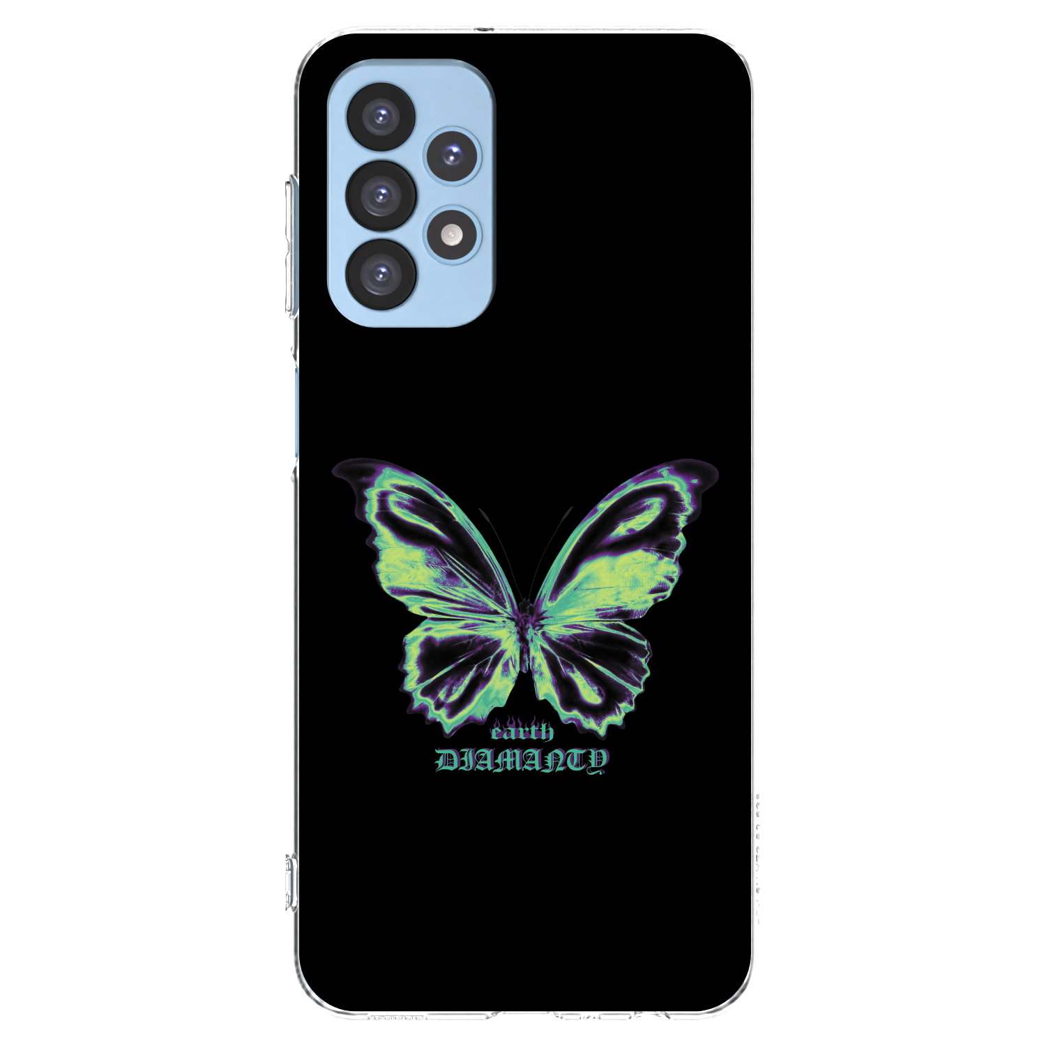 Picasee silikonový průhledný obal pro Samsung Galaxy A23 A235F 4G - Diamanty Blue