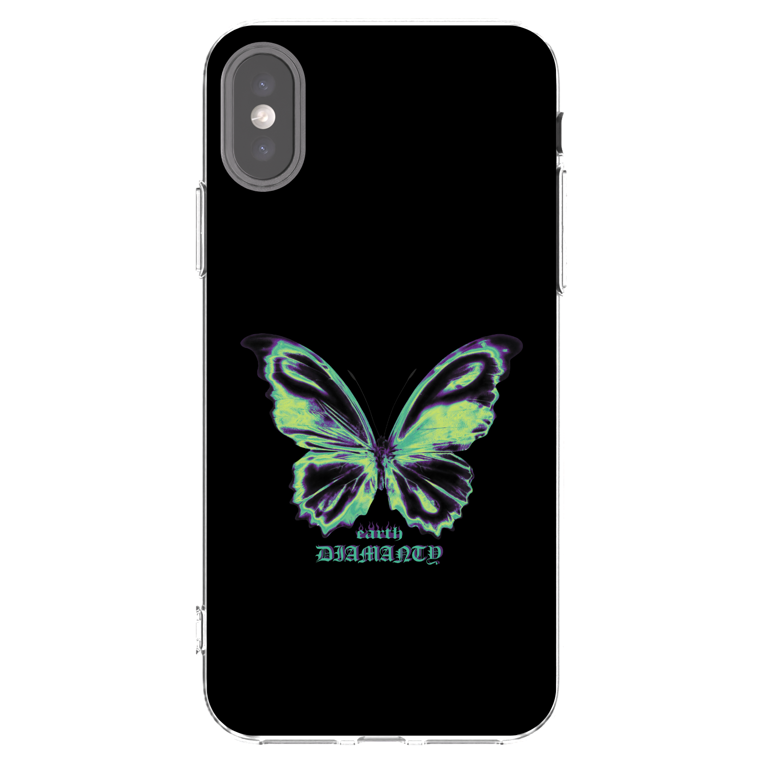 Picasee silikonový průhledný obal pro Apple iPhone X/XS - Diamanty Blue