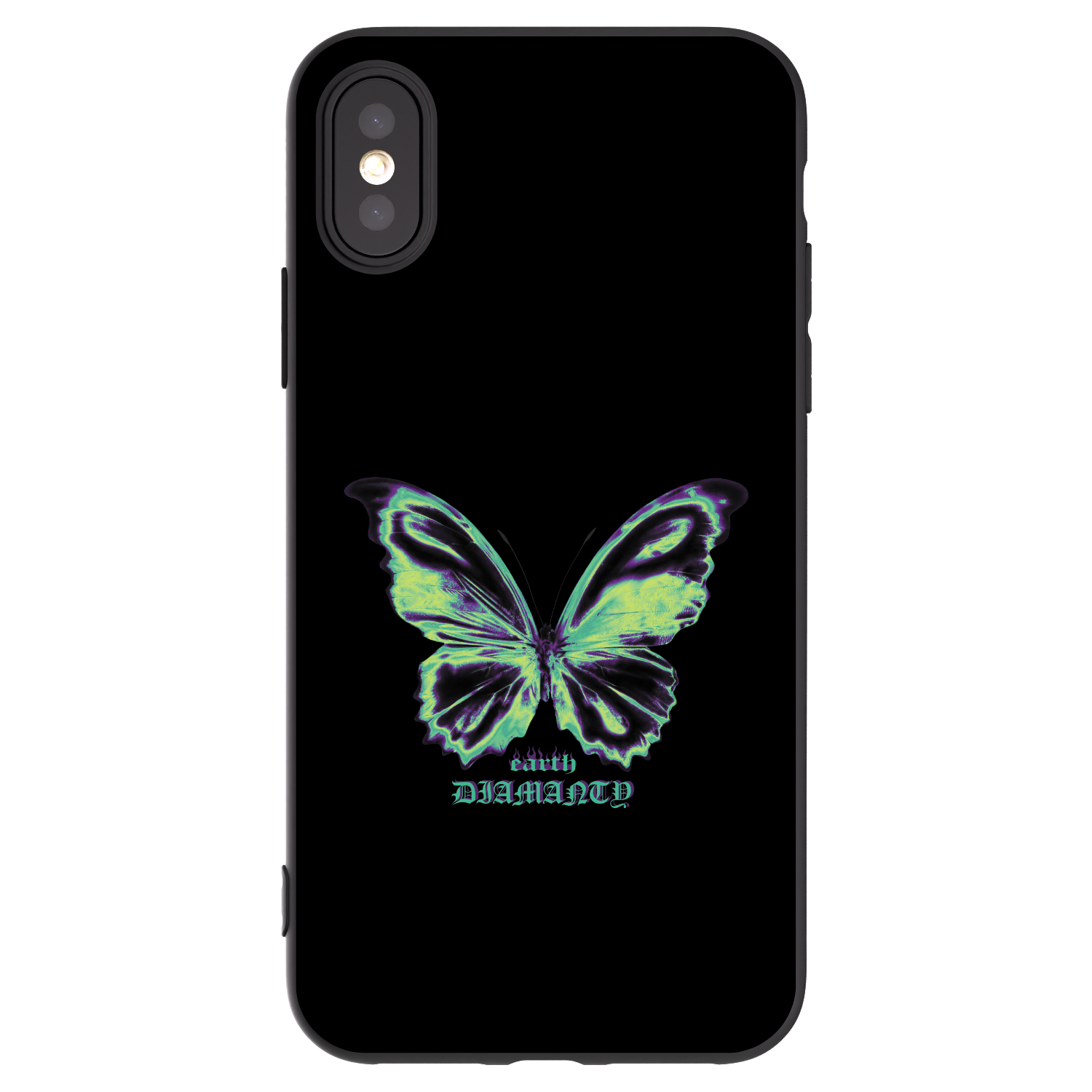 Picasee silikonový černý obal pro Apple iPhone X/XS - Diamanty Blue