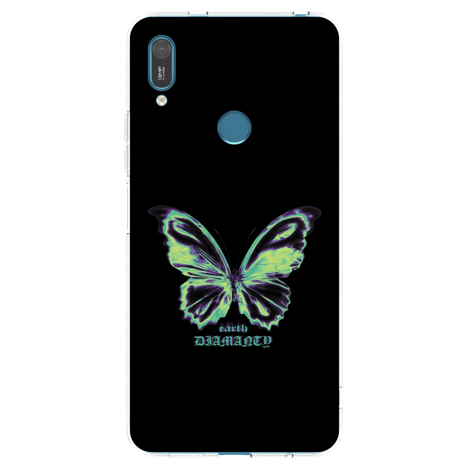 Picasee silikonový průhledný obal pro Huawei Y7 2019 - Diamanty Blue