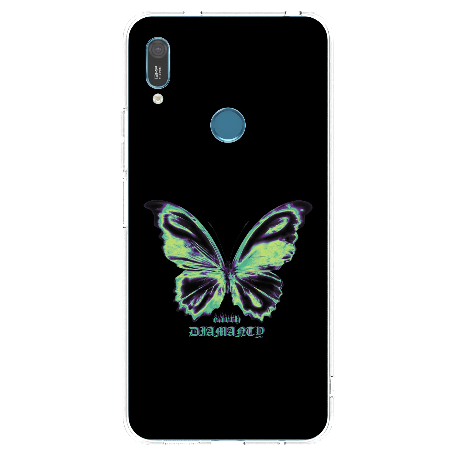 Picasee silikonový průhledný obal pro Huawei Y6 2019 - Diamanty Blue