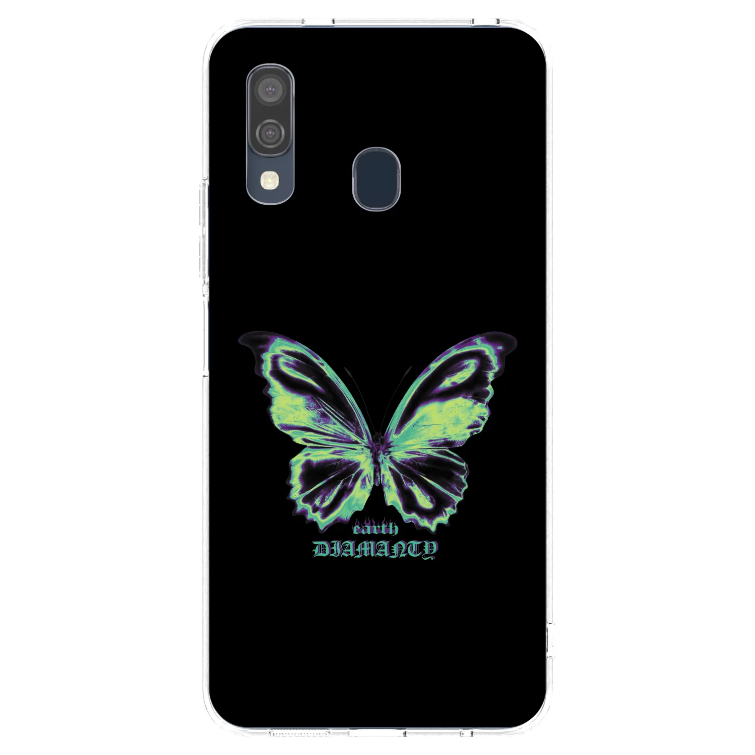Picasee silikonový průhledný obal pro Samsung Galaxy A40 A405F - Diamanty Blue