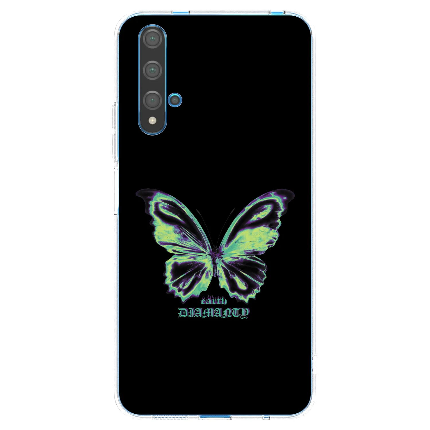 Picasee silikonový průhledný obal pro Huawei Nova 5T - Diamanty Blue