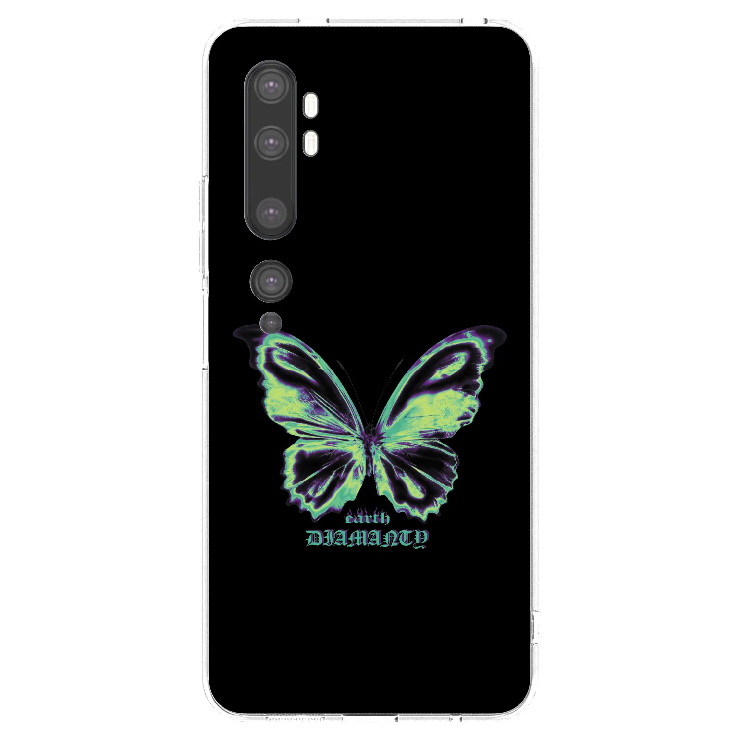 Picasee silikonový průhledný obal pro Xiaomi Mi Note 10 (Pro) - Diamanty Blue