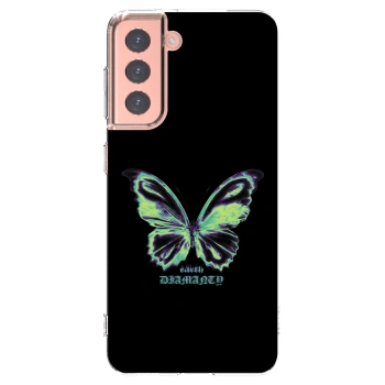 Picasee silikonový průhledný obal pro Samsung Galaxy S21 5G G991B - Diamanty Blue