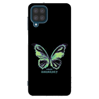 Picasee silikonový průhledný obal pro Samsung Galaxy A12 A125F - Diamanty Blue