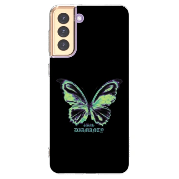 Picasee silikonový průhledný obal pro Samsung Galaxy S21+ 5G G996F - Diamanty Blue