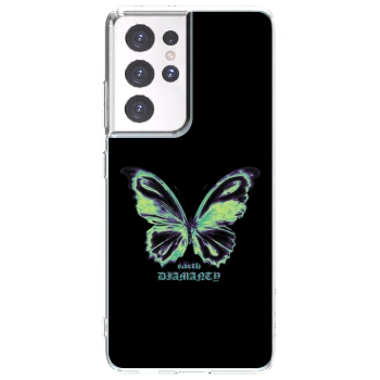 Picasee silikonový průhledný obal pro Samsung Galaxy S21 Ultra 5G G998B - Diamanty Blue