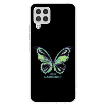 Picasee silikonový průhledný obal pro Samsung Galaxy A22 A225F 4G - Diamanty Blue