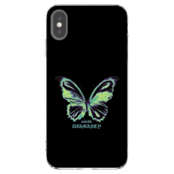 Picasee silikonový průhledný obal pro Apple iPhone XS Max - Diamanty Blue