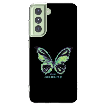 Picasee silikonový průhledný obal pro Samsung Galaxy S21 FE 5G - Diamanty Blue