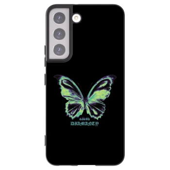 Picasee silikonový černý obal pro Samsung Galaxy S22 5G - Diamanty Blue